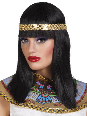 Cleopatra Pruik Met Hoofdband Zwart, Kleding | Dames, Ophalen of Verzenden, Nieuw