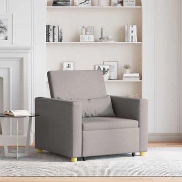 vidaXL Uittrekbaar slaapbank eenpersoons Taupe 90 x 165 x 87, Huis en Inrichting, Fauteuils, Verzenden, Nieuw