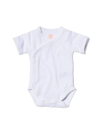 HEMA Overslag romper organic katoen stretch - 2 stuks wit, Verzenden, Nieuw