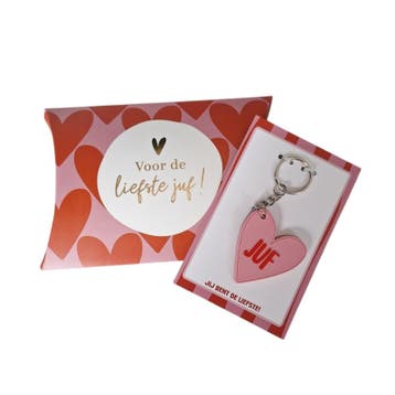 Sleutelhanger JUF en cadeaudoos - school - leerkracht - o..., Ophalen of Verzenden, Nieuw, Overige typen