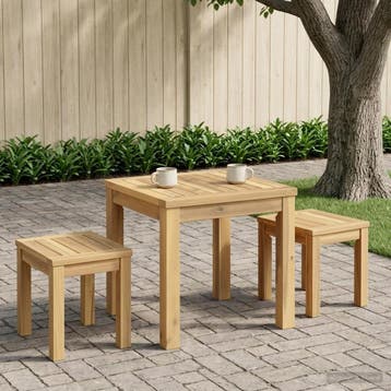 vidaXL Salontafel Wit 40 x 40,5 x 36 cm Massief Acaciahout, Huis en Inrichting, Tafels | Salontafels, Verzenden, Nieuw, Overige houtsoorten