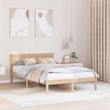 vidaXL Bedframe Bruin 120 x 200 cm Massief grenenhout, Bruin, Verzenden, Nieuw, Twijfelaar