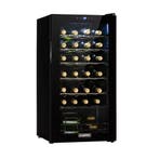 Wijnkoeler Wijnkoelkast 28 Flessen Zwart Klimaatkast, Refurbished, Ophalen of Verzenden, Minder dan 85 cm, Minder dan 45 cm