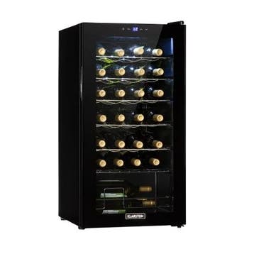 Wijnkoeler Wijnkoelkast 28 Flessen Zwart Klimaatkast, Refurbished, Ophalen of Verzenden, Minder dan 85 cm, Minder dan 45 cm