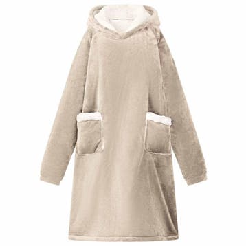 vidaXL Deken hoodie Beige M Fleece en Flanel, Verzenden, Nieuw
