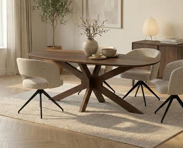 Eettafel Capricorn Deens ovaal Acacia 160x90x76 cm - Bruin -, Ophalen of Verzenden, Nieuw
