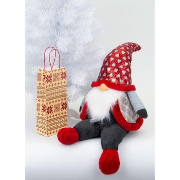 Kerstpop Zittend XL | 92cm Rood | Laatste Stuk!, Ophalen of Verzenden, Zo goed als nieuw
