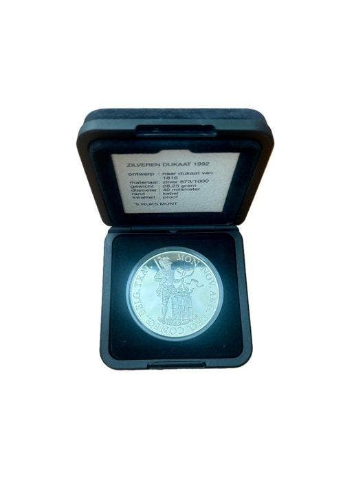 Nederland. Beatrix. Zilveren Dukaat 1992 – Proof (with box), Postzegels en Munten, Munten | Nederland