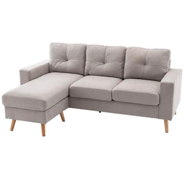 TRUUSK L-vormige Hoekbank met Chaise Longue - Stoffen Bank v, Huis en Inrichting, Verzenden, Nieuw