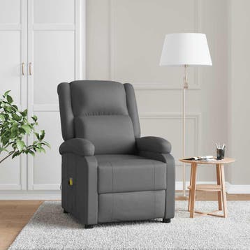 vidaXL Massagestoel kunstleer grijs, Verzenden, Nieuw