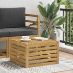 vidaXL Buiten Tafel Massief Acaciahout Wit 59 x 59 x 37 cm, Verzenden, Nieuw