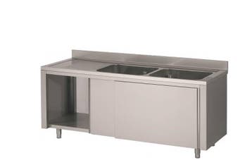 RVS Spoeltafel | 2 spoelbakken rechts 160x60x90 cm, Verzenden, Nieuw in verpakking