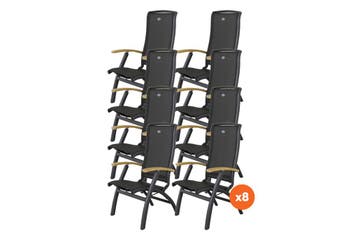 Set van 8 - Hartman Da Vinci verstelbare stoel - Teak, Verzenden, Nieuw, Overige materialen