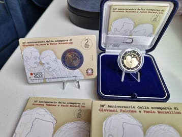 Italië. 2 Euro 2022 Falcone e Borsellino (2 coins incl. 1