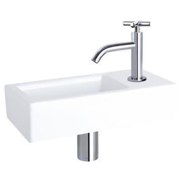 Fonteinset Differnz Ravo Keramiek 38.5x18.5x9 cm Wit Met, Ophalen of Verzenden, Nieuw, Overige typen