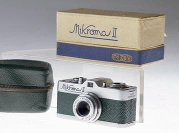 Meopta Mikroma II grün / Tasche / Box Analoge camera, Nieuw