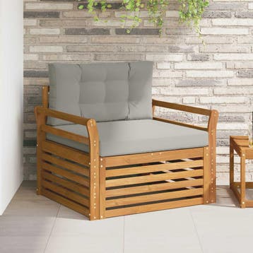 vidaXL Tuinbank Massief Acaciahout en Polyester Naturel en, Verzenden, Nieuw