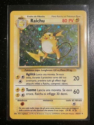 Pokémon Card - Raichu 14/102 Foil - Various sets, Nieuw