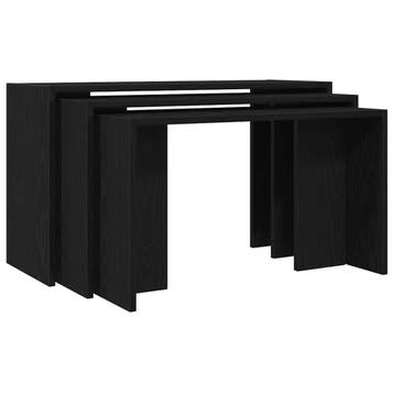 Nesttafels 3-delig zwart - Ruimtebesparende outlet, Minder dan 45 cm, Ophalen of Verzenden, Zo goed als nieuw, 75 cm of meer