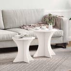 vidaXL Salontafel 2 pcs Wit Massief grenenhout, Huis en Inrichting, Tafels | Salontafels, Minder dan 50 cm, Verzenden, Rond, Nieuw