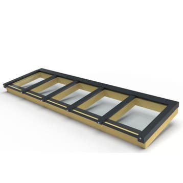 Zelfbouw lichtstraat 5 vak lessenaarsdak 3750x1000mm-Gelaagd, Ophalen of Verzenden, Nieuw