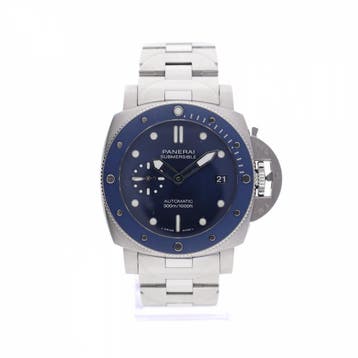 Panerai Luminor Submersible 42mm Automatic PAM02068; Auto..., Ophalen of Verzenden, Zo goed als nieuw, Leer, Overige merken
