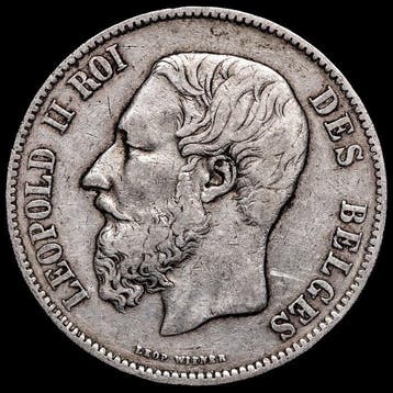 België. Leopold II. 5 Francs 1869 (Zonder minimumprijs), Postzegels en Munten