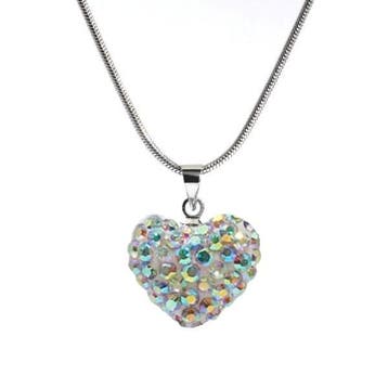 Fako Bijoux - Ketting - Disco Dots - Hart - Wit MC, Verzenden, Nieuw