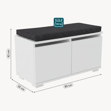 Schoenenrek Brande 80x35x42 cm wit [en.casa], Verzenden, Nieuw
