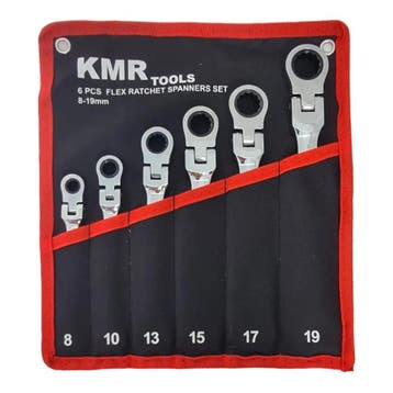 Flex Steek Ringratel Sleutel Set - 6 Delig - Sleutelset - KM, Ophalen of Verzenden, Nieuw