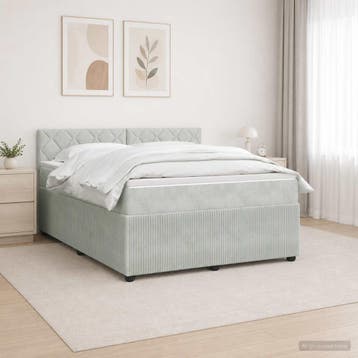 vidaXL Boxspringbed met matras Lichtgrijs 140 x 200 cm, Verzenden, Nieuw, Stof