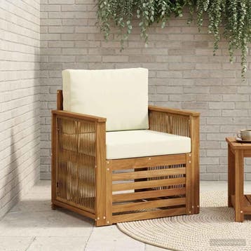 vidaXL Buiten Midden Sofa Naturel, Tuin en Terras, Tuinsets en Loungesets, Verzenden, Nieuw