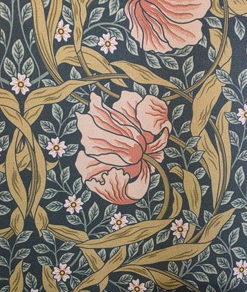 Stof Pimpernel William Morris GROEN Art Nouveau Limited, Antiek en Kunst