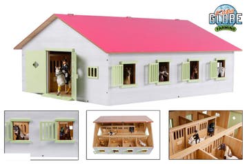 Kids GLOBE paardenstal speelgoed ro van €89,99 voor €45,00, Ophalen of Verzenden, Nieuw