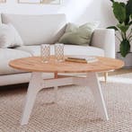 vidaXL Tafelblad rond Ø90x1,5 cm massief beukenhout, Huis en Inrichting, Tafels | Eettafels, Verzenden, Nieuw