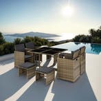 Wicker zitgroep Bilbao 4+4+1 met beschermhoes - natuur, Verzenden, Nieuw