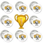 Voetbalset met 1 folie ballon en 8 buttons Wij zijn Kampioen, Verzenden, Nieuw, Overige typen