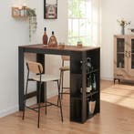 Bartafel Danderyd met 3 planken 120x60x105,5 cm zwart en wal, Huis en Inrichting, Tafels | Statafels, Verzenden, Nieuw