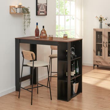 Bartafel Danderyd met 3 planken 120x60x105,5 cm zwart en wal, Huis en Inrichting, Tafels | Statafels, Verzenden, Nieuw