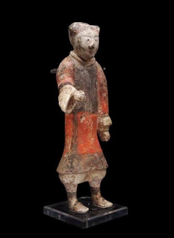 Oud-Chinees Antiek Chinees - Groot polychroom wachtersbeeld