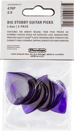 Jim Dunlop 475P3 Big Stubby Plectrum 3.00 mm 6-pack, Ophalen of Verzenden, Nieuw, Elektrische gitaar