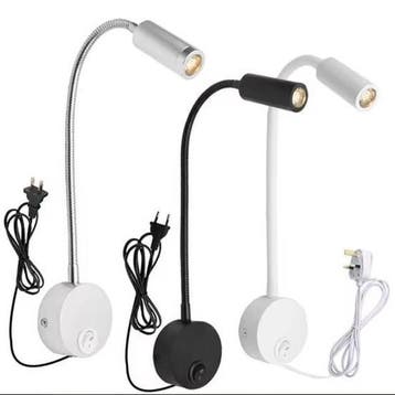 Plug-in LED Leeslamp 3W – Zwanenhals Wandverlichting, Verzenden, Nieuw