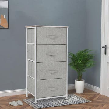 HOMCOM Ladekast met 4 Stoffen Laden en Metalen Frame - 45x30, Verzenden, Nieuw