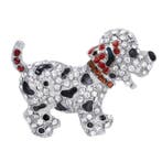 Fako Bijoux - Broche - Puppy - Kristal - 53x40mm - Rood, Verzenden, Nieuw