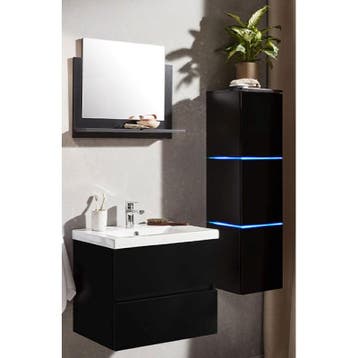 Badkamermeubel Mareno Zwart 60CM (Badkamermeubels), Huis en Inrichting, Badkamer | Badkamermeubels, Ophalen of Verzenden, Nieuw