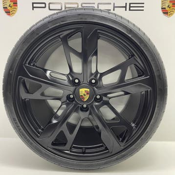Porsche Taycan ORIGINELE 21inch Cross zwart velgen, Ophalen, Banden en Velgen, Nieuw, 21 inch
