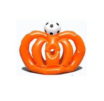 Oranje opblaaskroon EK / WK voetbal Koningsdag (35,5 cm), Ophalen of Verzenden, Nieuw