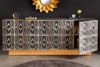Handgemaakt dressoir PIAZZA SAN MARCO 180 cm grijsgoud, Ophalen of Verzenden, Nieuw
