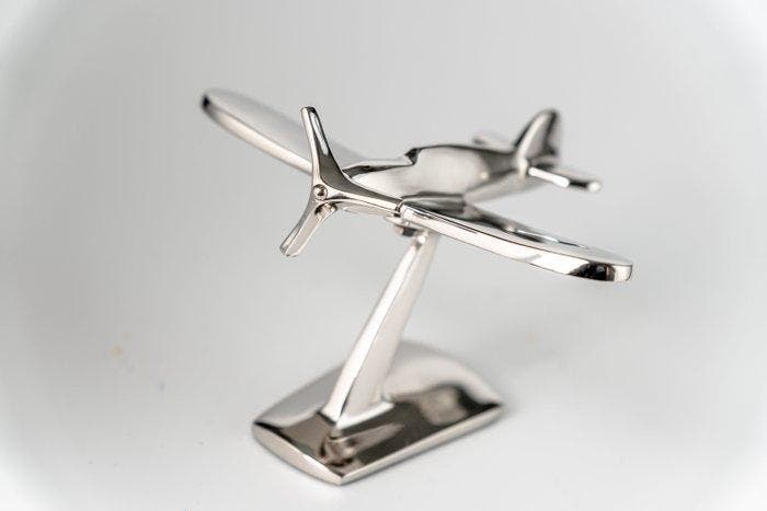 Polished Metal Propeller Airplane Model – Decorative, Antiek en Kunst, Kunst | Designobjecten