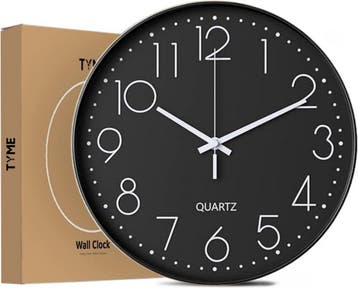 Tyme Wandklok 30cm Klok modern - Analoog - Stil Uurwerk -, Ophalen of Verzenden, Nieuw